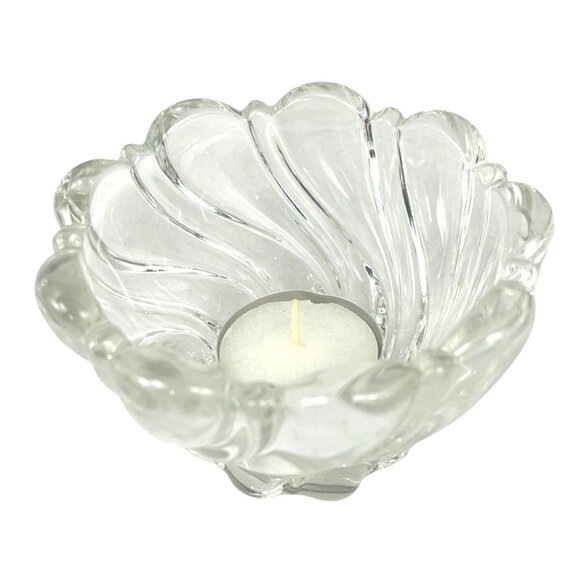 Mikasa Peppermint Clear Glass Candleholder Germany 9721019 - Picture 1 of 8